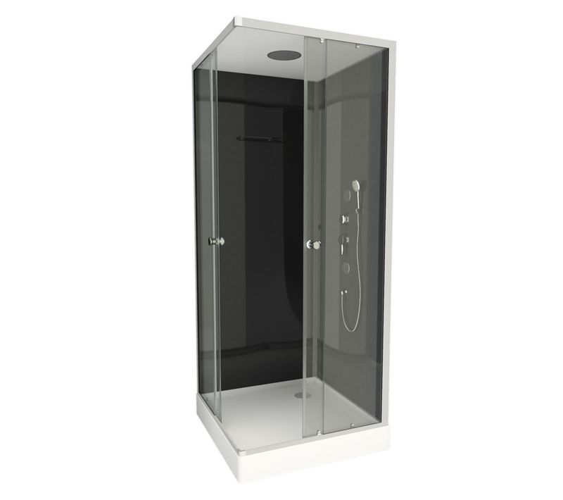 Cabine De Douche Ouverture Angle - 90x90x230 Cm - Noir