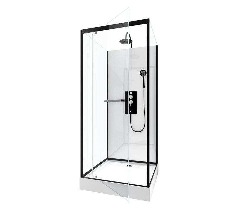 Cabine De Douche Style Indus - 80x80x230 Cm - Noir