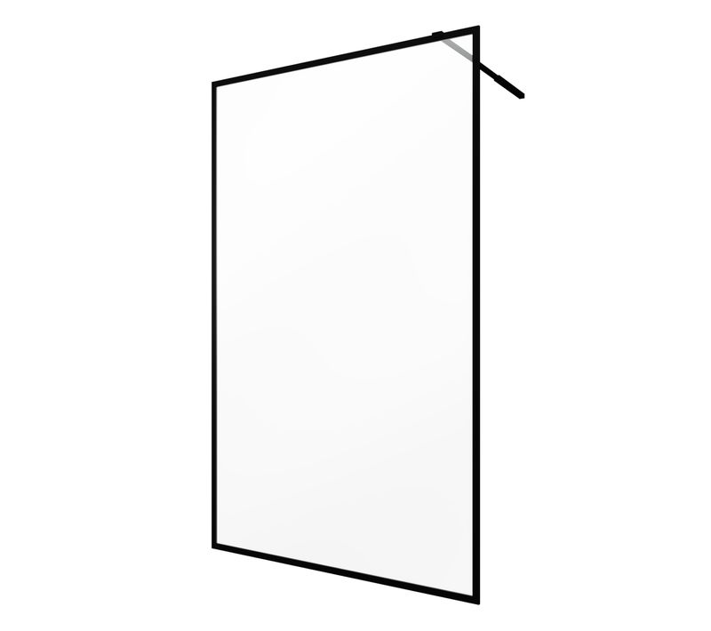 Paroi De Douche 120x200 Cm - Cadre Et Bras Aluminium Noir Mat - Dark Contouring