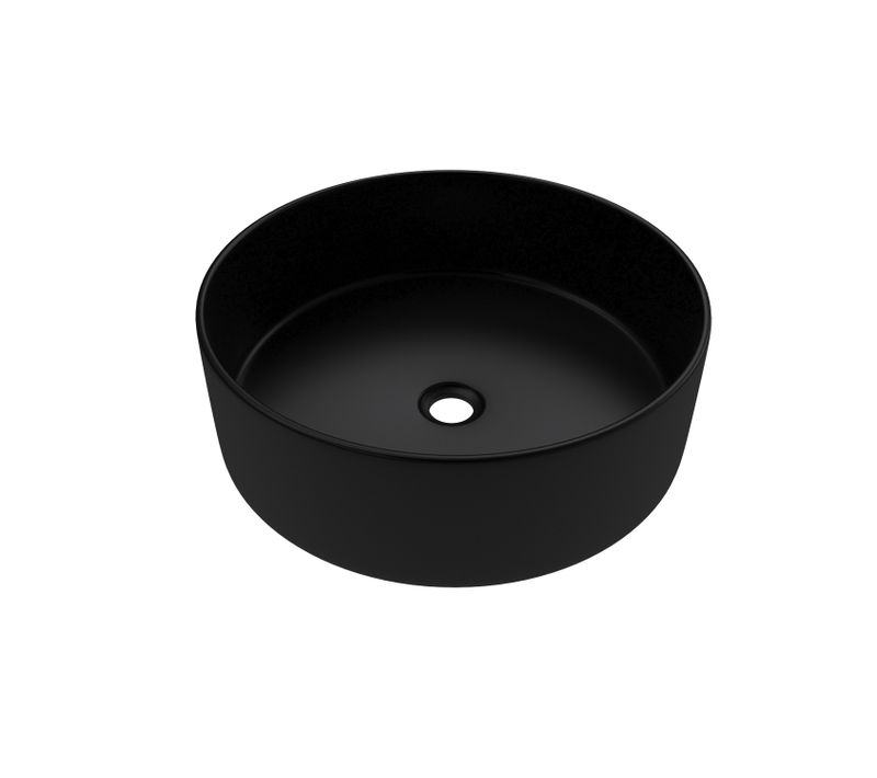 Vasque à Poser Ronde En Céramique Noire - Diamètre 36cm - Hauteur 11.5cm - Roundy Dark