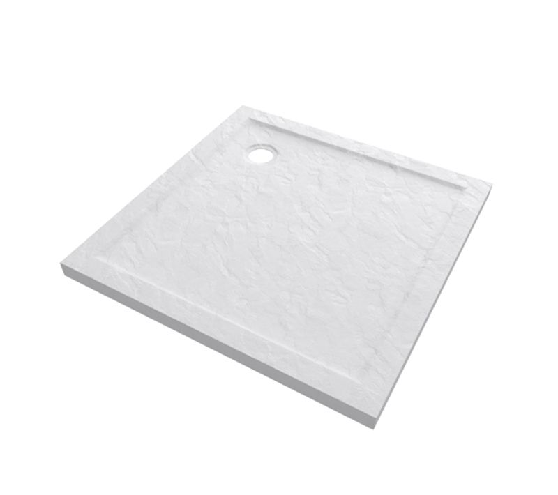 Receveur De Douche - - Effet Pierre - 120x80 Cm - Blanc
