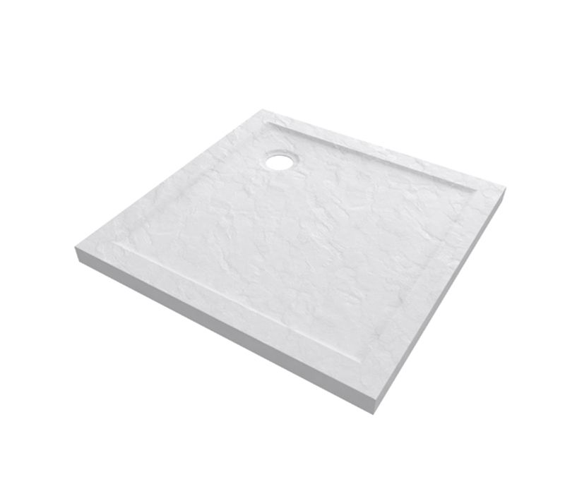 Receveur De Douche - - Effet Pierre - 90x90 Cm - Blanc