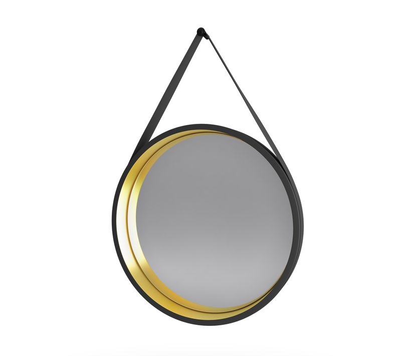 Miroir Salle De Bain Rond Type Barbier - Diamètre 50cm - Barber Gold