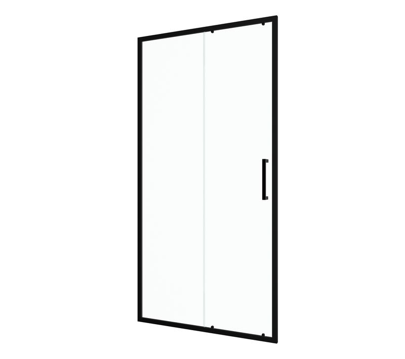 Porte De Douche Coulissante 100x200 Cm - Verre Transparent - Profilé Noir - Crush