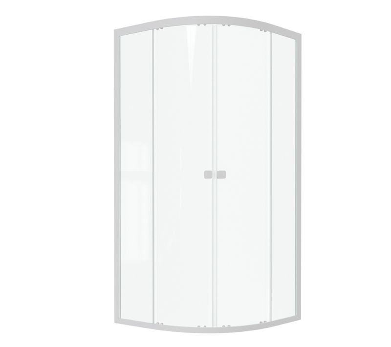 Porte De Douche Quart De Cercle En Verre Trempé - 90x90x185 Cm - Blanc
