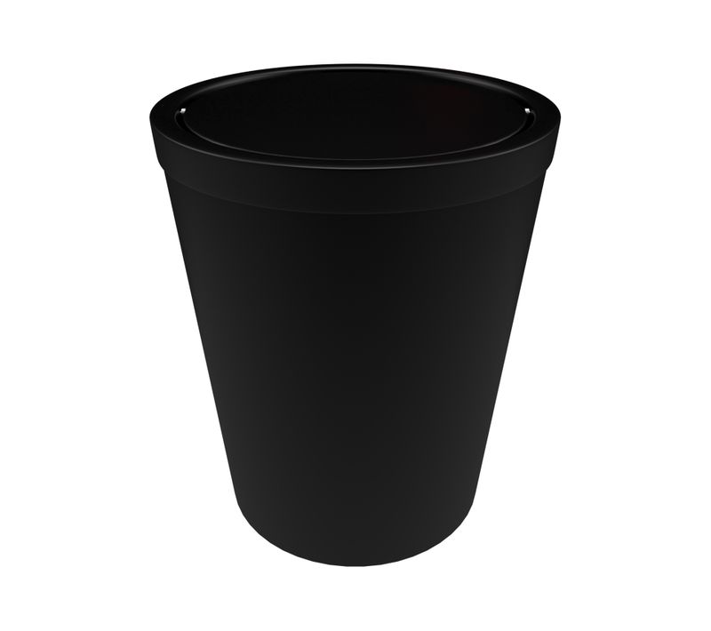 Poubelle Avec Couvercle Pivotant - D.20 Cmx(h) 24 Cm - Noir