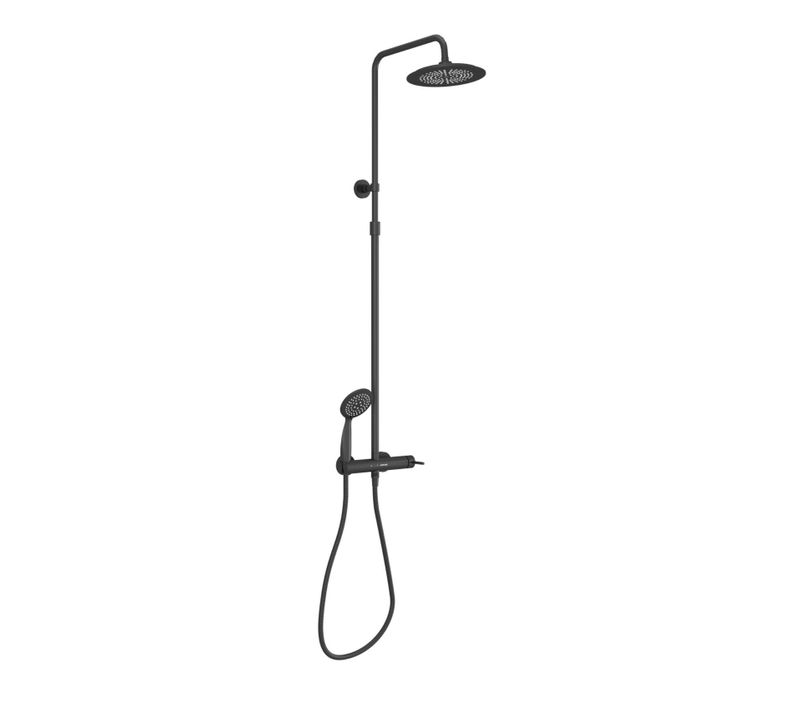 Colonne De Douche Mécanique Noire - 133x28x52 Cm - Noir