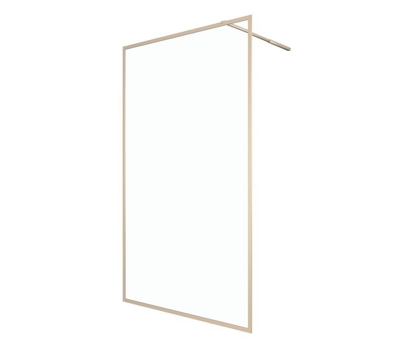 Paroi De Douche 120x200 Cm - Cadre Et Bras Aluminium Or Doré Brossé - Goldy Contouring