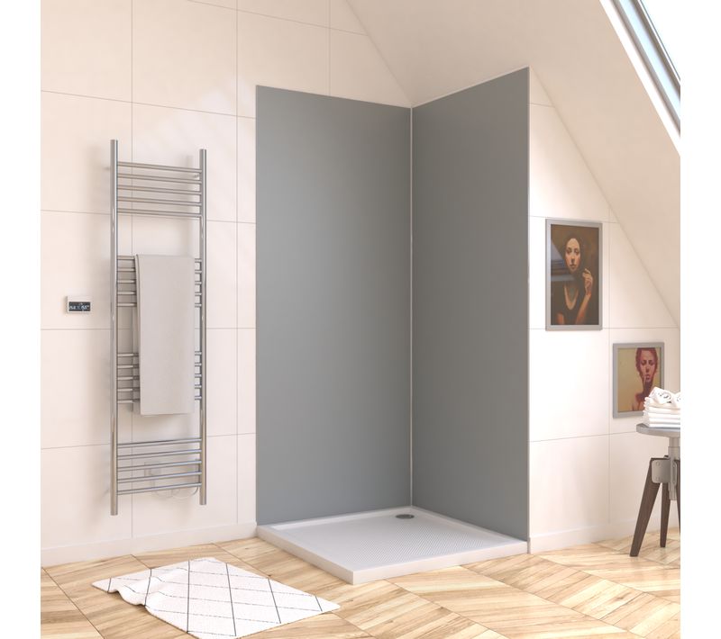 Panneau Mural Finition Aluminium Gris Clair Silver 90 X 210 Cm - Wall'it Silver