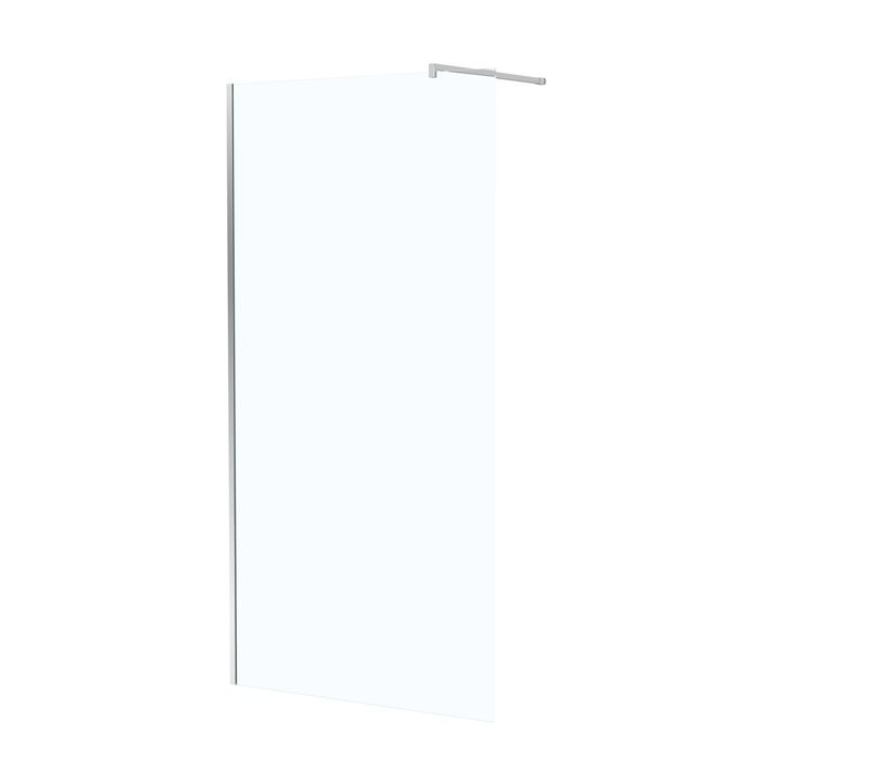 Paroi De Douche 100x195 Cm En Verre Trempé 5 Mm - Finition Chromé - Chromed Elementary