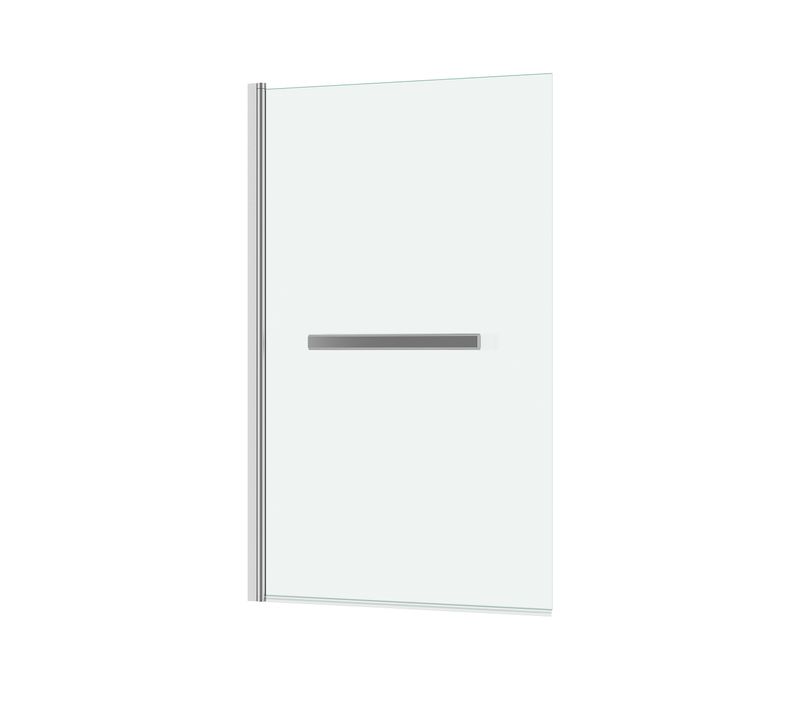 Pare Baignoire Rabattable Avec Porte-serviette 70x120 Cm - Profilé Chromé - Verre 4 Mm