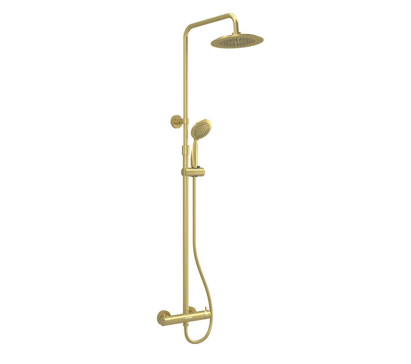 Colonne De Douche Thermostatique Dorée - 133x26x52 Cm - Doré