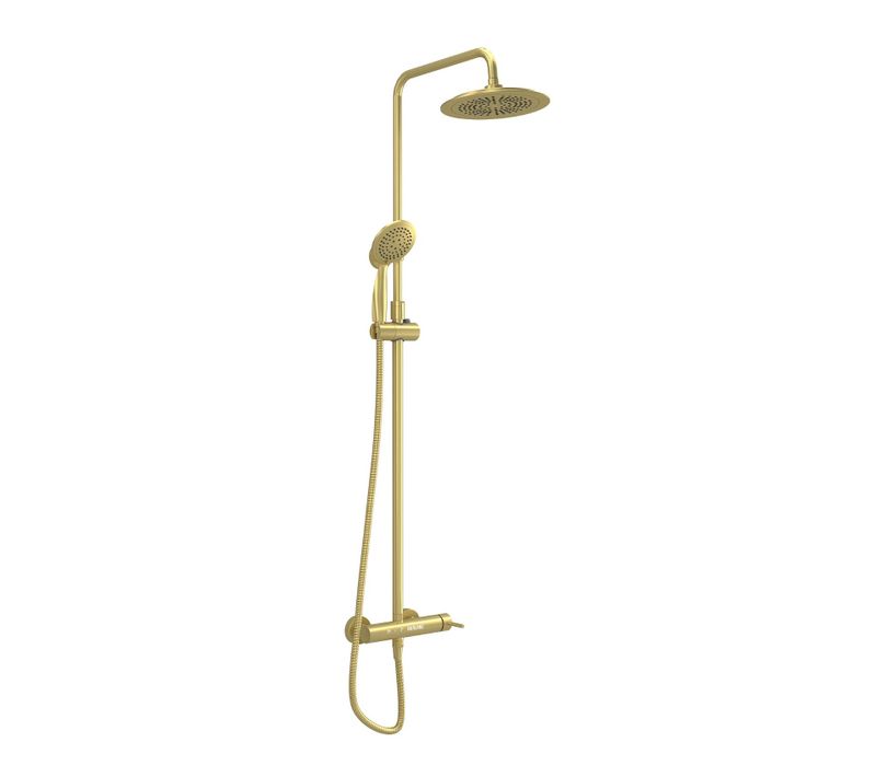 Colonne De Douche Mécanique Dorée - 133x25x52 Cm - Doré