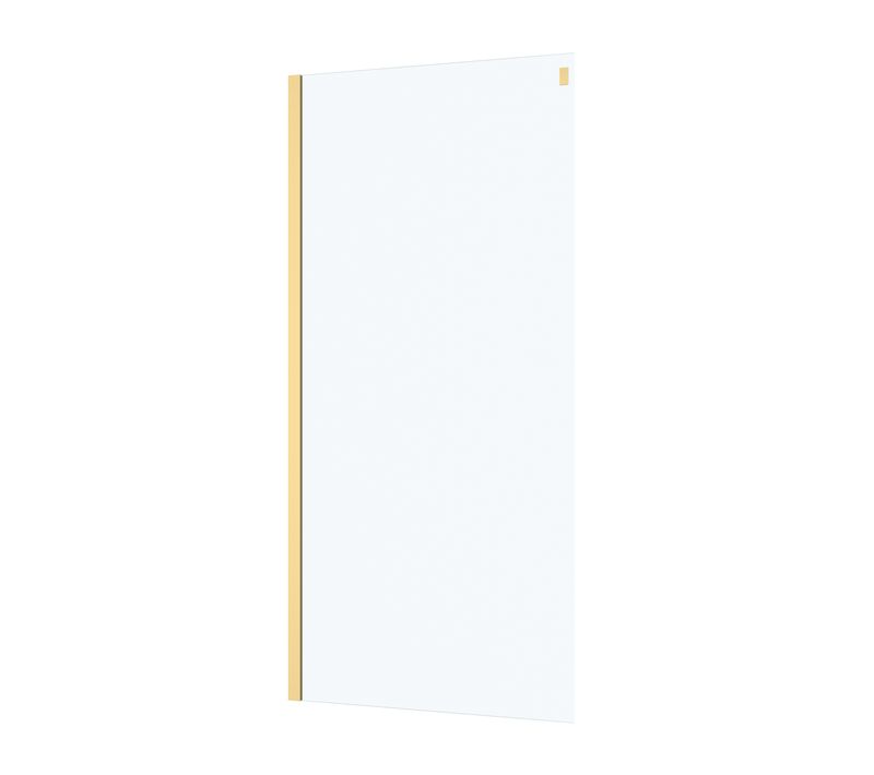 Paroi De Retour 90x200 Cm - Finition Or Doré Brossé - Verre Trempé 6 Mm