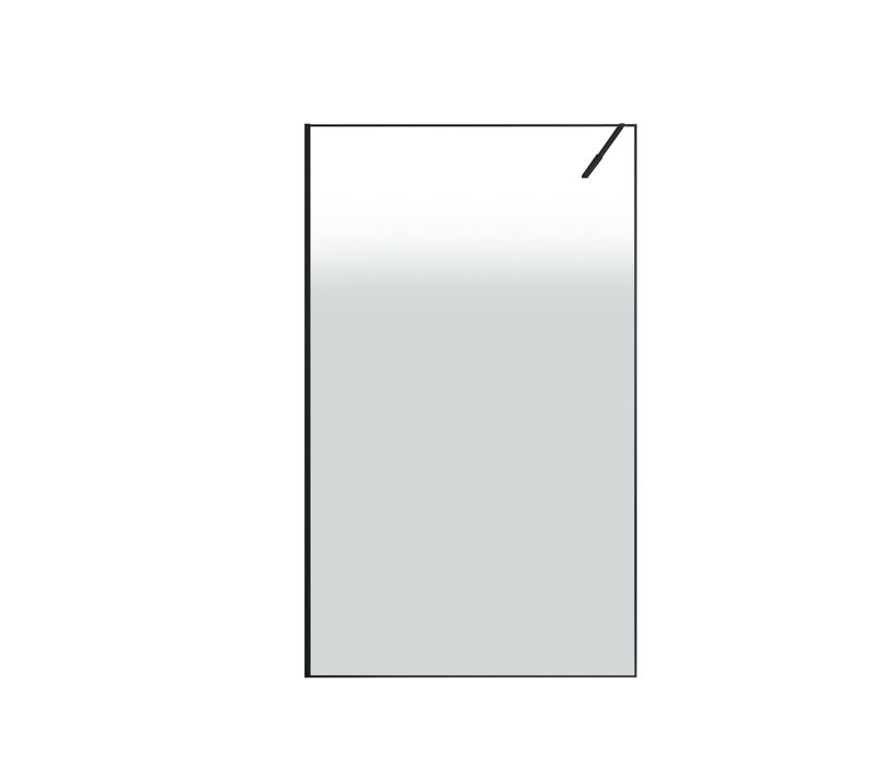 Paroi De Douche 120x200cm - Verre Degrade Blanc Effet Brume - Encadrement Noir Mat - Nephelie