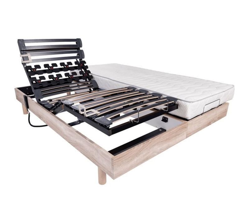 Ensemble Relaxation Matelas + Sommiers Électriques 2x80x200cm - Mousse - Ferme - Eclipse Fabricatio