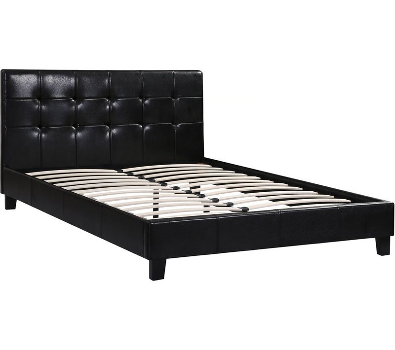 Lit Double En Pvc "julia" - 140 X 190 Cm - Noir