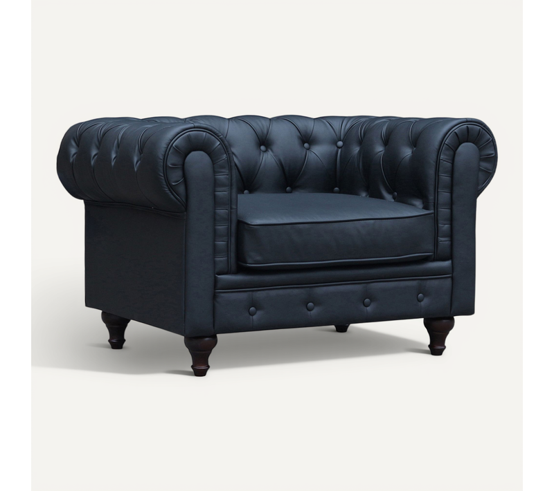 Fauteuil Chesterfield "aliza" - 111 X 82 X 70 Cm - Noir