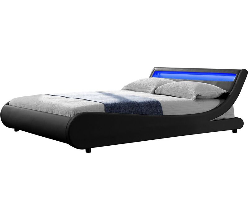 Lit LED "natacha" - 140 X 190 Cm - Noir