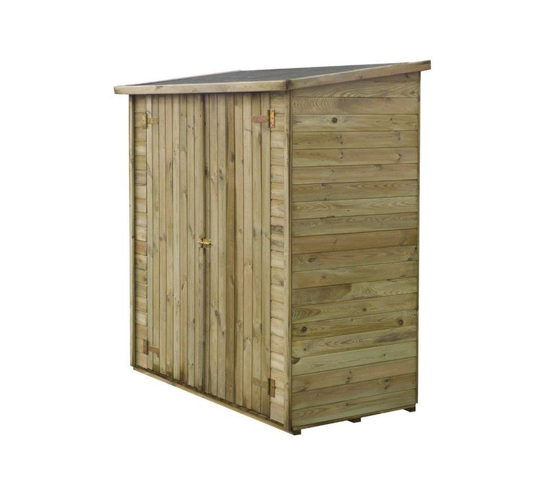 Abri Jardin Bois Adossable "lipki " - 1.79 X 0.9 X 1.78/1.87 M  - 1.61 M² - 12 Mm - Avec Plancher