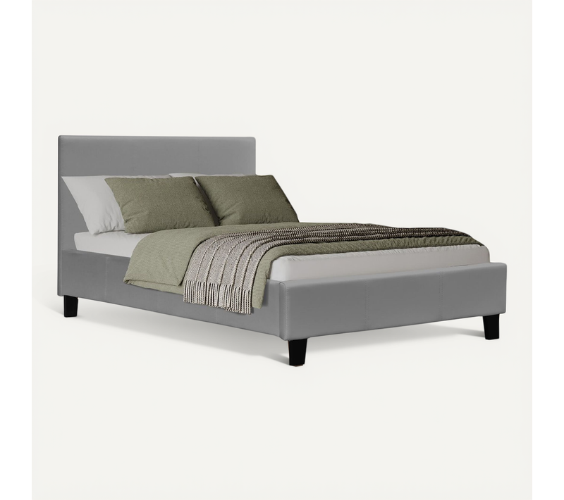 Lit "lina" - 90 X 190 Cm - Gris Clair