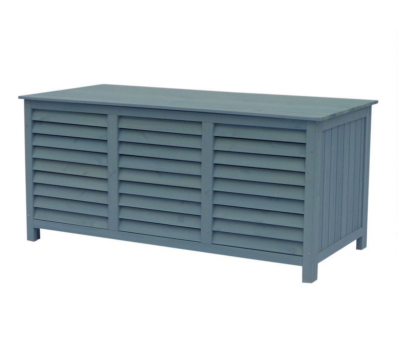 Coffre De Jardin En Bois "macao" - 130 X 64 X 60 Cm - Bleu Ciel