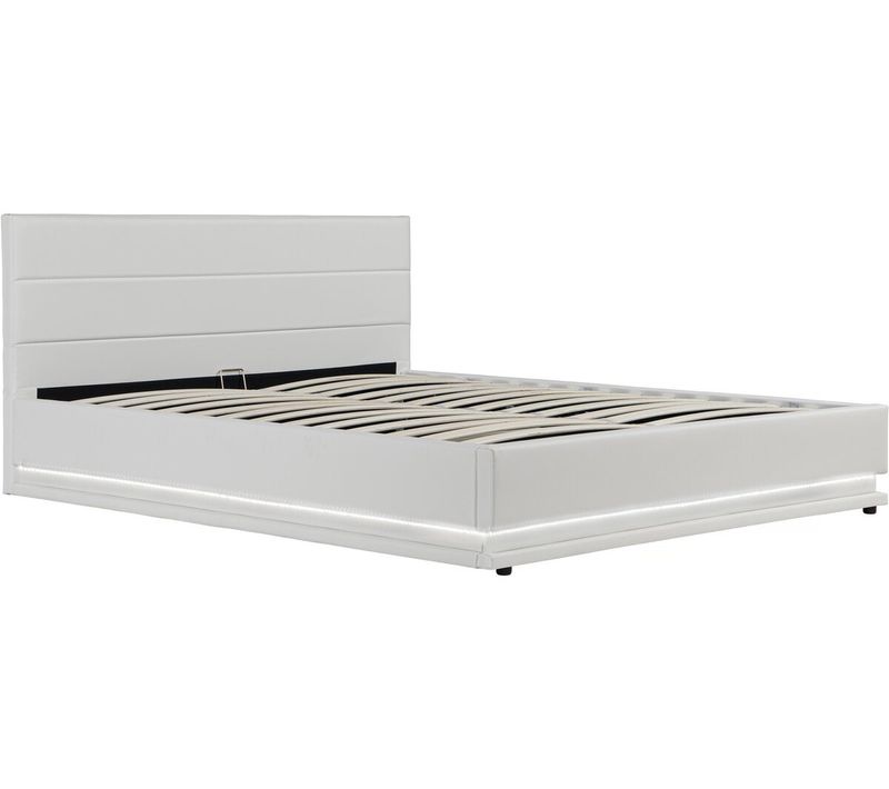 Lit LED Avec Coffre "anastasia" - 160 X 200 Cm - Blanc
