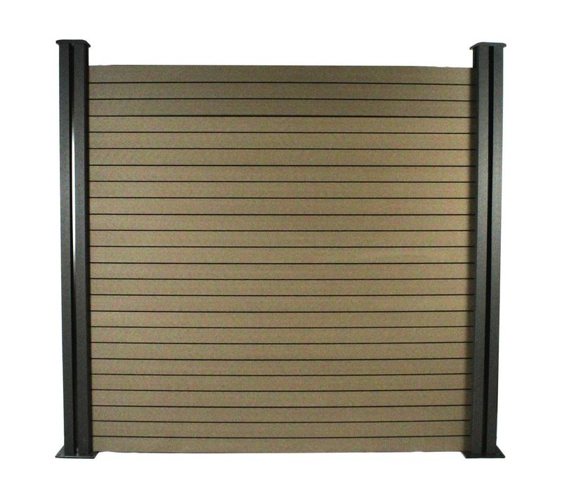 Kit Clôture 8 X 1.6m Composite - Kit De Fixation  - Marron
