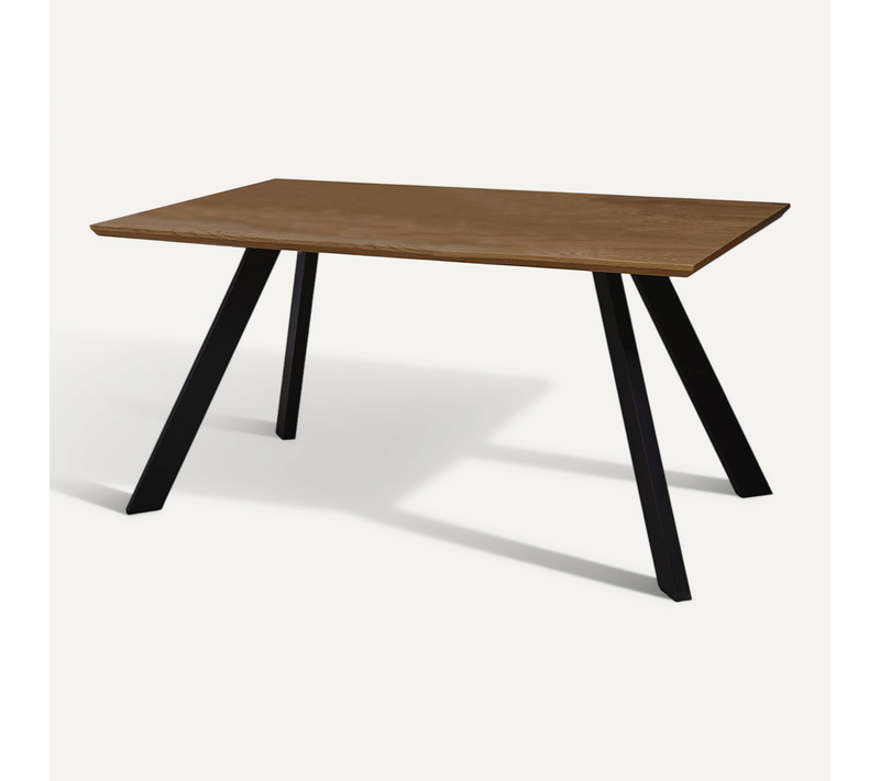 Table Repas "manhattan" Chêne / Noir - 160 X 90 X 75,5 Cm