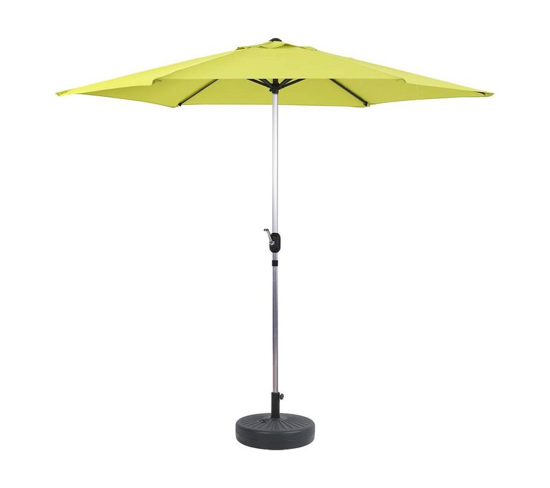 Parasol Jardin Droit Alu "sol" - Rond - Ø 3m - Vert - Avec Pied à Lester
