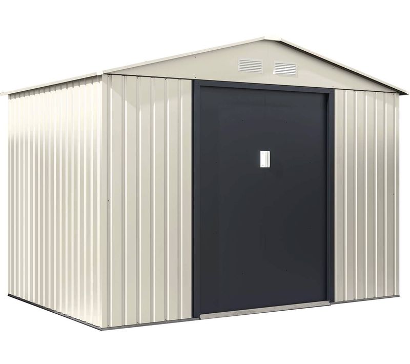 Abri De Jardin Métal "Nebraska" - 4,83 M² - 1.81 x 2.67 x 2.02 m - Beige/gris Anthracite