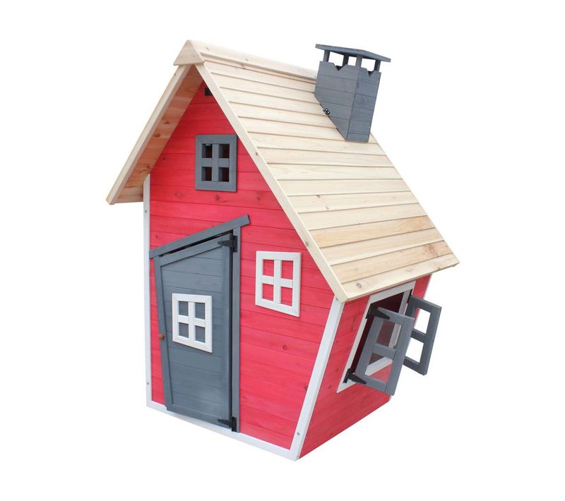 Maisonnette "lilou" - 119.5 X 156 X 102 Cm - Rouge/gris