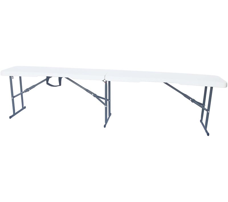 Banc Pliant En Métal "foldy" - 183 X 29 X 42 Cm - Blanc