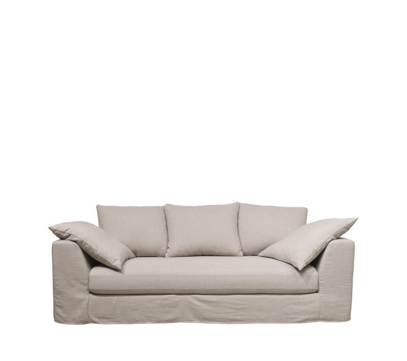 Canapé Convertible 3 Places Entièrement Déhoussable En Tissu