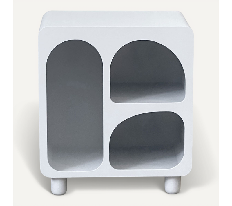 Richie - Table De Chevet 3 Niches En Bois - Blanc