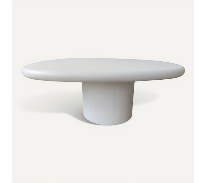 Luna - Table Basse Organique En Fibre De Ciment L80cm - Blanc