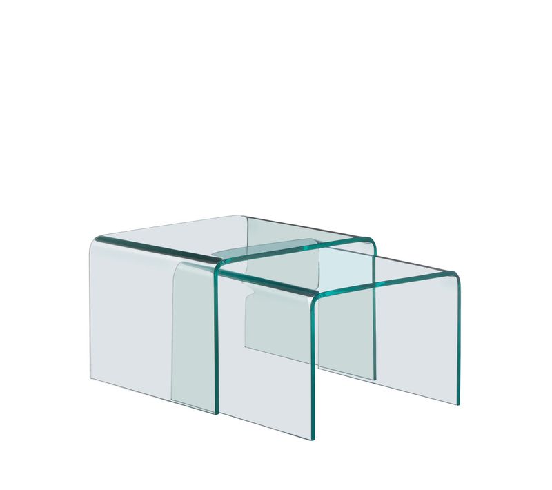 Lot De 2 Tables Basses Gigognes En Verre