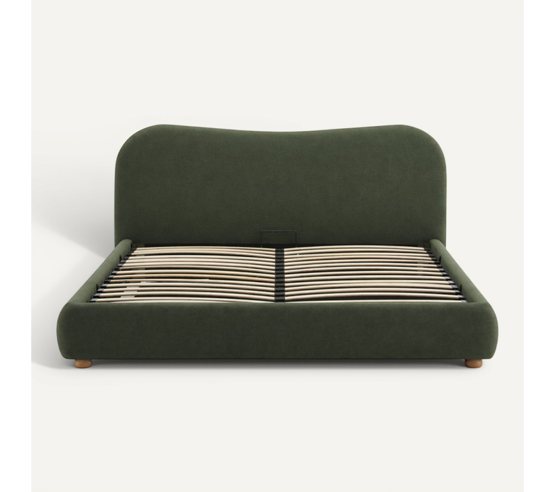 Napo - Lit Coffre En Tissu 160x200cm - Vert