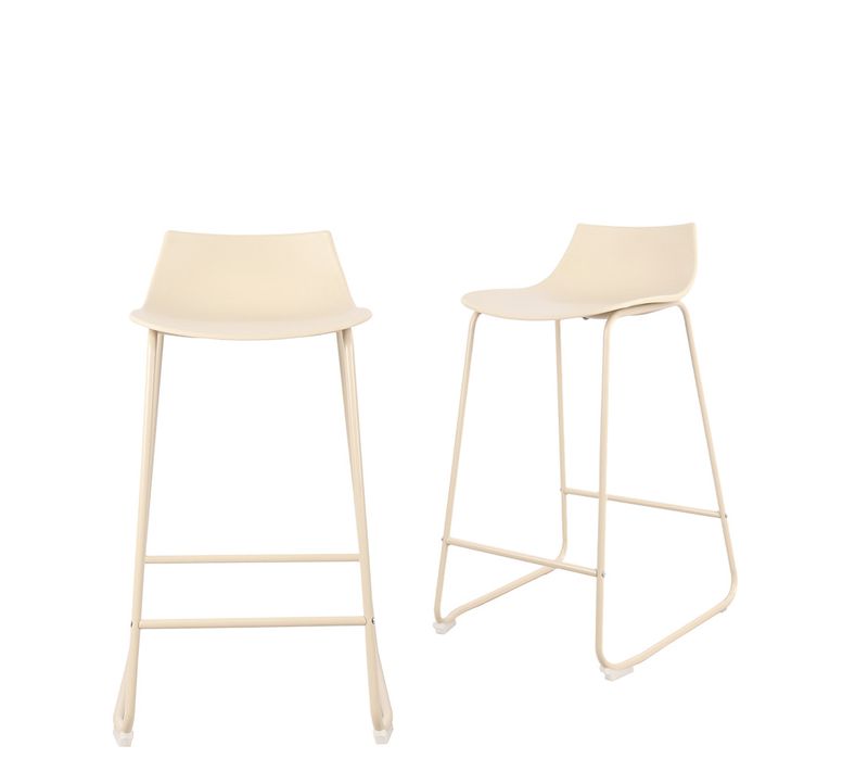 Lot De 4 Chaises De Bar En Plastique Et Métal H66cm
