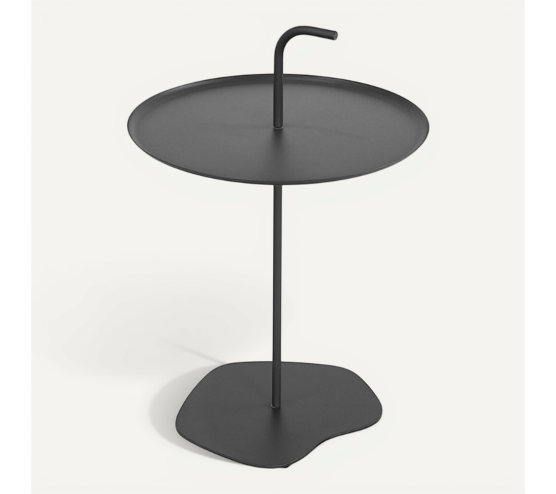 Sivo - Table D'appoint Intérieur Et Extérieur En Métal D.38cm - Gris Foncé