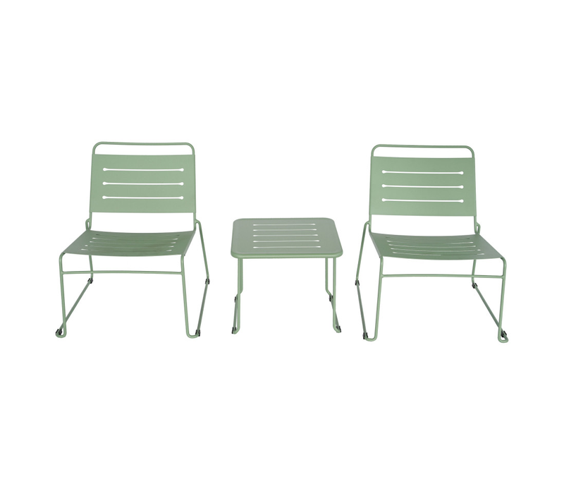 Solena - Salon De Jardin 2 Personnes En Métal - Vert