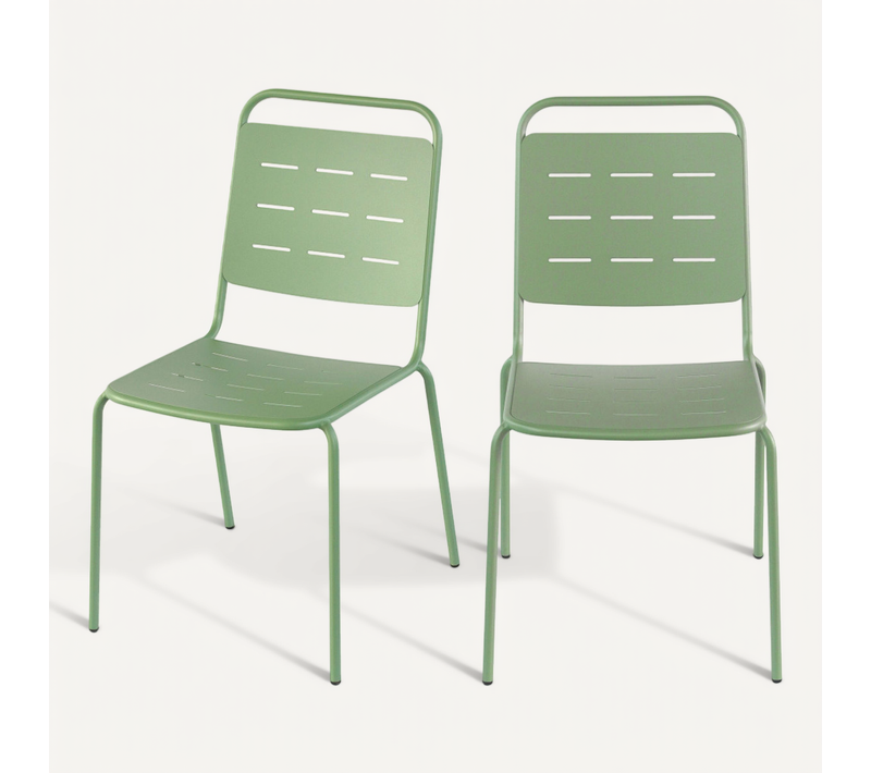 Aria - Lot De 4 Chaises De Jardin En Métal - Vert