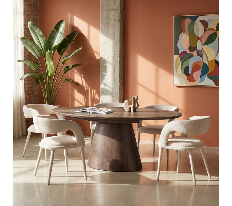 Lot De 2 Fauteuils De Table En Tissu - Beige Chiné