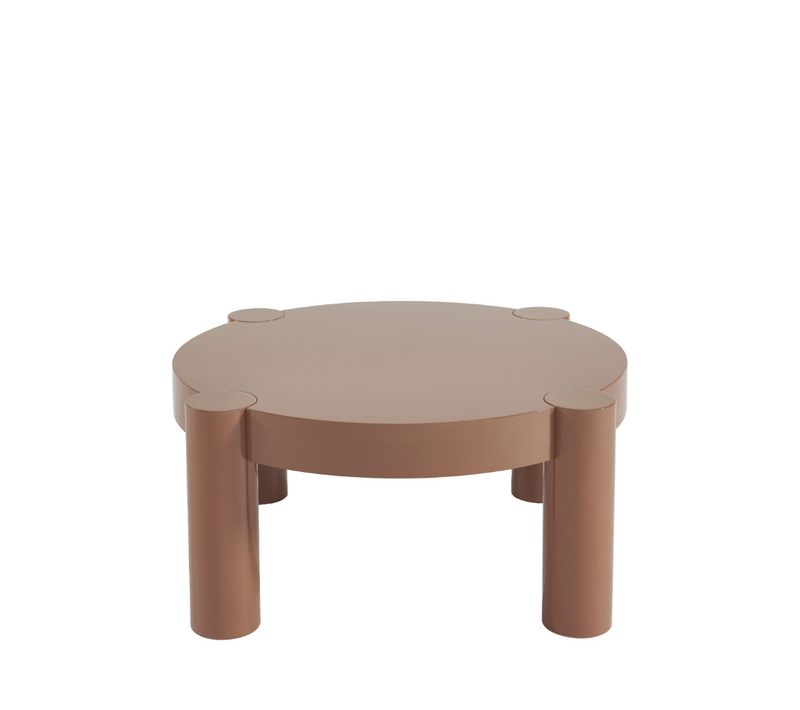 Table Basse Ronde En Bois Laqué D.85cm