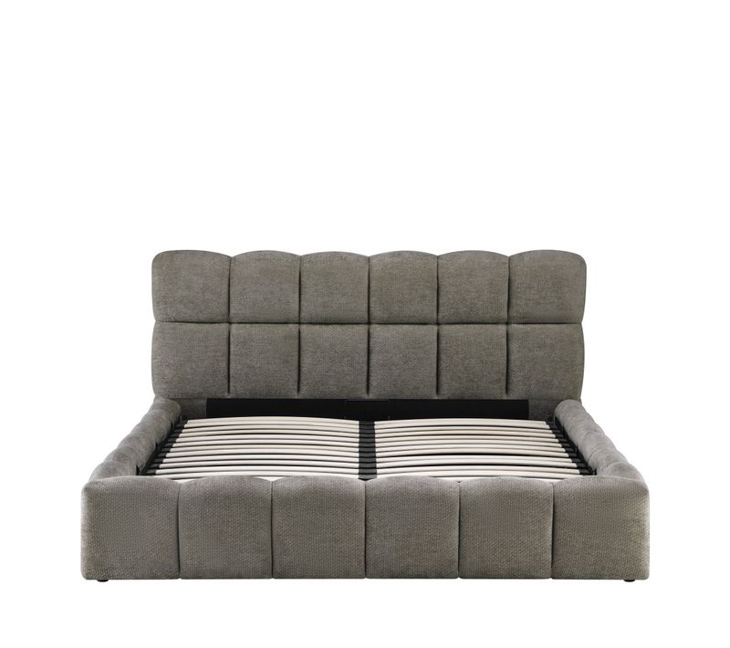 Romy - Lit Coffre En Tissu 160x200cm - Vert De Gris
