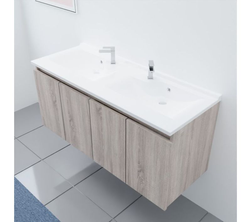 Meuble Double Vasque 120 Cm Proline- Bois- Résine