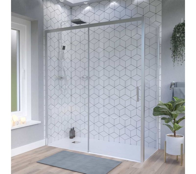 Porte De Douche D'angle Avec Paroi Coulissante Nerina Access - 170x90 Cm