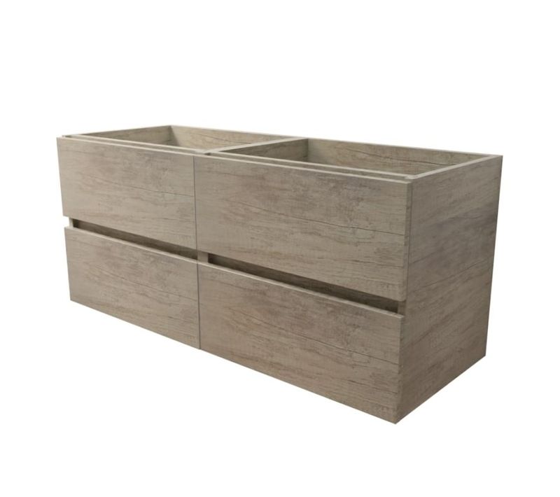 Caisson De Salle De Bain Rosaly Inox - 120 Cm- Bois- Plan Vasque