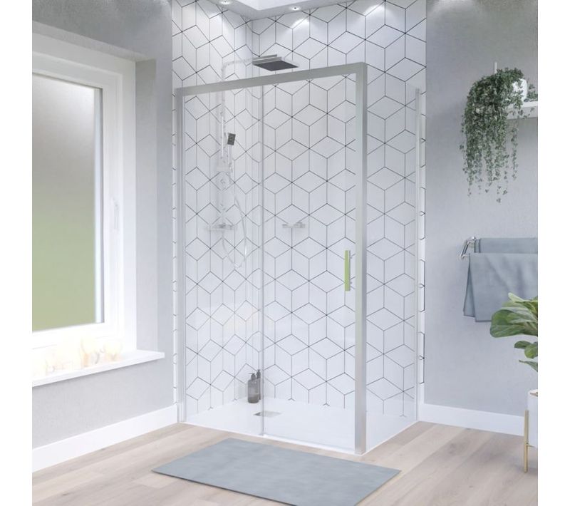Paroi De Douche D'angle Avec Porte Coulissante Nerina Access - 120x90 Cm