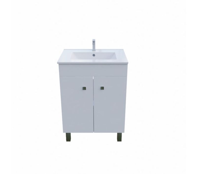 Meuble Salle De Bain Sur Pieds Ecoline 60 Cm - Blanc